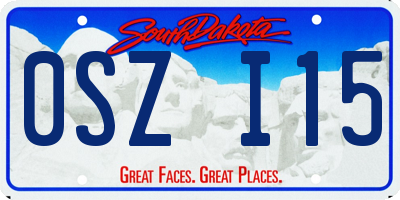 SD license plate 0SZI15