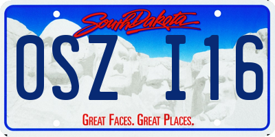 SD license plate 0SZI16