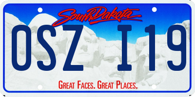 SD license plate 0SZI19