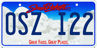 SD license plate 0SZI22