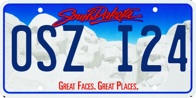 SD license plate 0SZI24