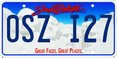 SD license plate 0SZI27