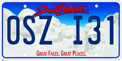 SD license plate 0SZI31