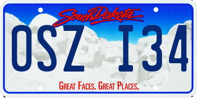 SD license plate 0SZI34