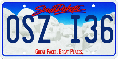 SD license plate 0SZI36