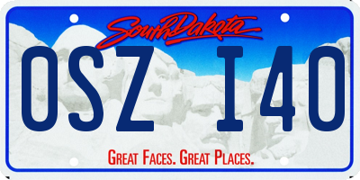SD license plate 0SZI40