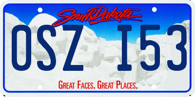 SD license plate 0SZI53