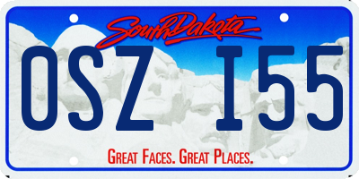 SD license plate 0SZI55
