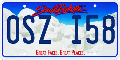SD license plate 0SZI58