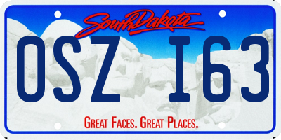 SD license plate 0SZI63