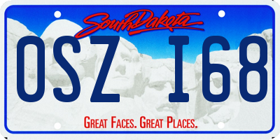 SD license plate 0SZI68