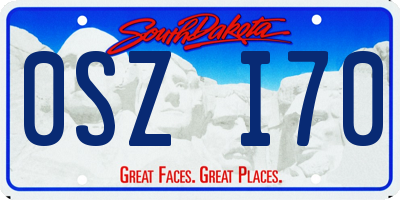 SD license plate 0SZI70