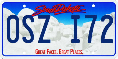 SD license plate 0SZI72