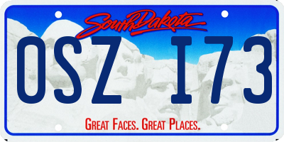 SD license plate 0SZI73