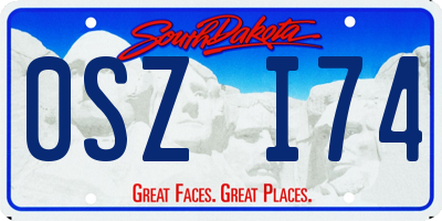 SD license plate 0SZI74
