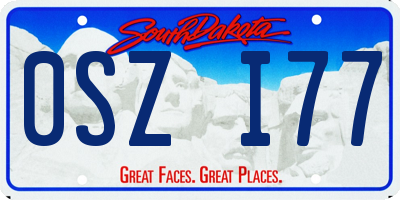 SD license plate 0SZI77