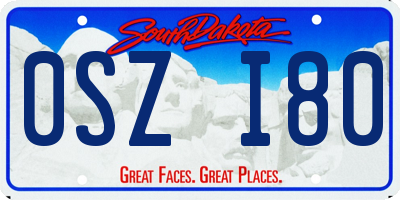 SD license plate 0SZI80