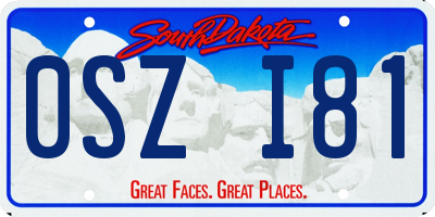 SD license plate 0SZI81