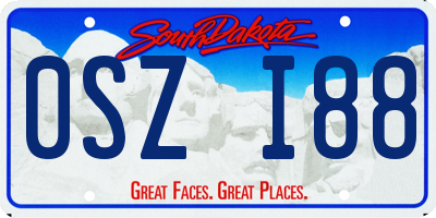 SD license plate 0SZI88