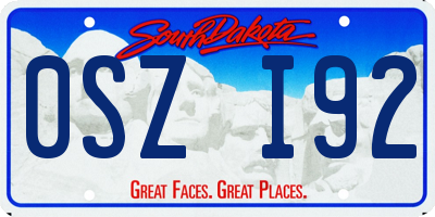 SD license plate 0SZI92