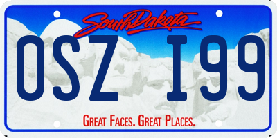 SD license plate 0SZI99