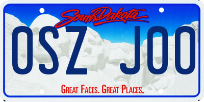 SD license plate 0SZJ00