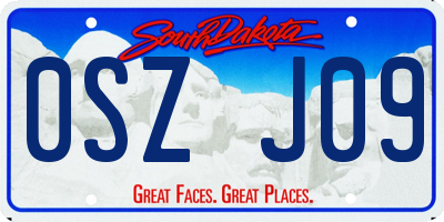 SD license plate 0SZJ09