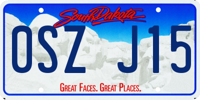 SD license plate 0SZJ15