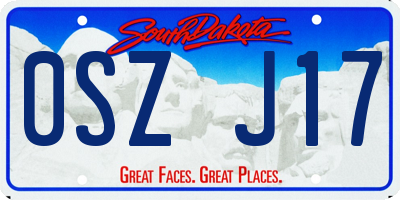 SD license plate 0SZJ17