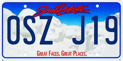 SD license plate 0SZJ19