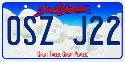 SD license plate 0SZJ22