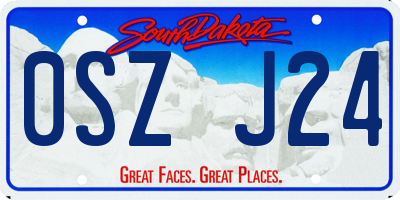 SD license plate 0SZJ24