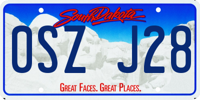 SD license plate 0SZJ28