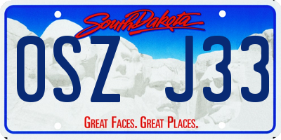 SD license plate 0SZJ33