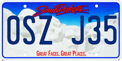 SD license plate 0SZJ35