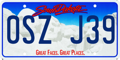 SD license plate 0SZJ39