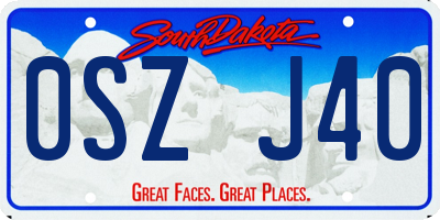 SD license plate 0SZJ40
