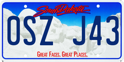 SD license plate 0SZJ43