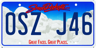 SD license plate 0SZJ46