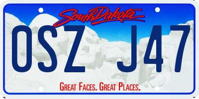 SD license plate 0SZJ47