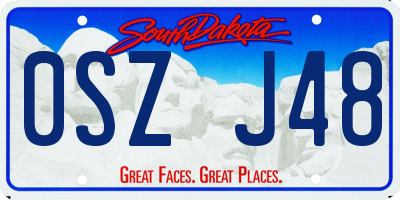 SD license plate 0SZJ48