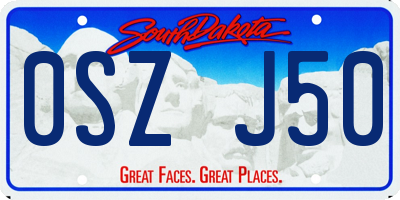 SD license plate 0SZJ50