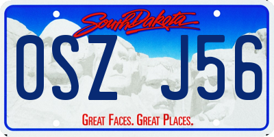 SD license plate 0SZJ56