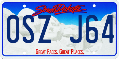 SD license plate 0SZJ64