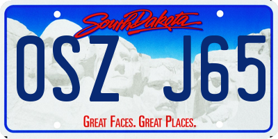 SD license plate 0SZJ65