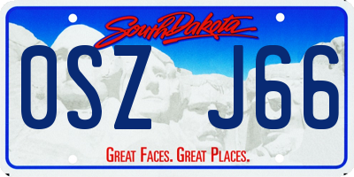 SD license plate 0SZJ66