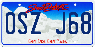 SD license plate 0SZJ68