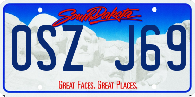 SD license plate 0SZJ69