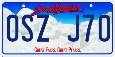 SD license plate 0SZJ70