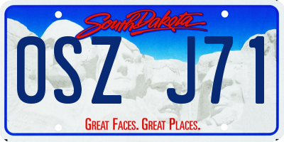 SD license plate 0SZJ71
